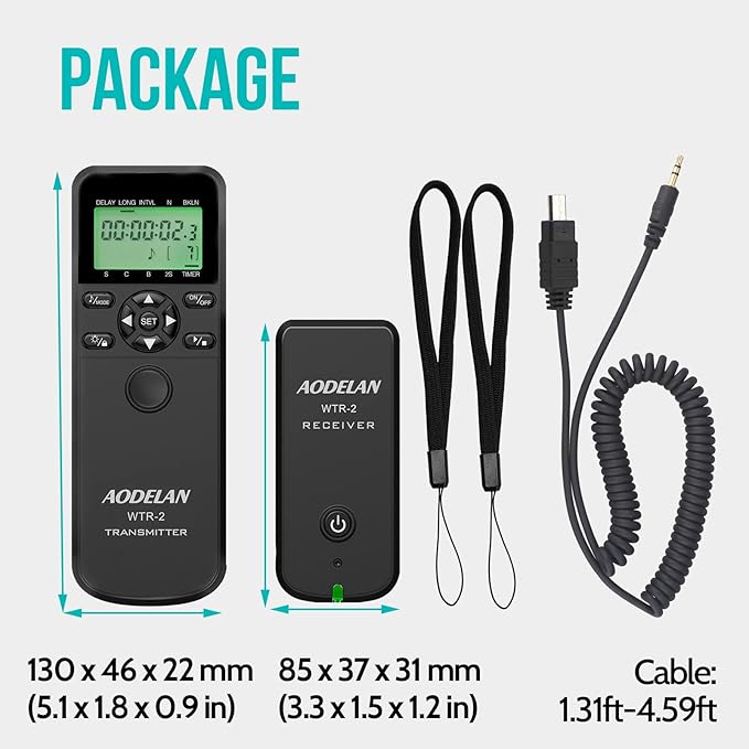 Wireless Shutter Camera Remote Intervalometer Timer Compatible with Sony a9, a9M2, a7, a7M2, a7M3, a7RM2, a7RM4, a7SM2, a6600, a6500, a6400, a6100, ZV-1; Replaces Sony RM-SPR1 Cable