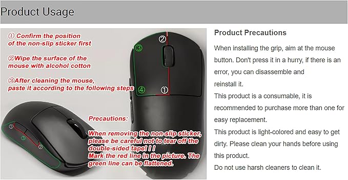 Grip Tape for Lamzu Atlantis Maya - Anti-Slip,Enhanced Control, Sweat Resistance,Improves FPS Gaming Grip & Mouse Protection [Pre-Cut] Printsteam White Black 0.5mm