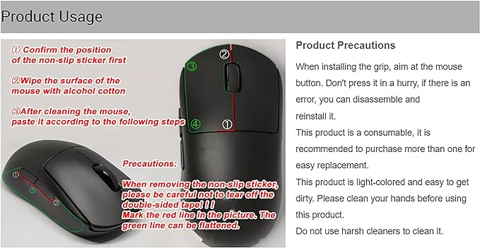 Grip Tape for Lamzu Atlantis Maya - Anti-Slip,Enhanced Control, Sweat Resistance,Improves FPS Gaming Grip & Mouse Protection [Pre-Cut] Printsteam White Black 0.5mm