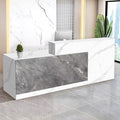 Reception Desk with Counter Modern Checkout Counter with Lockable Drawer Keyboard Tray Receptionist Desk for Office Salon Reception Table F Left 63inch/160cm