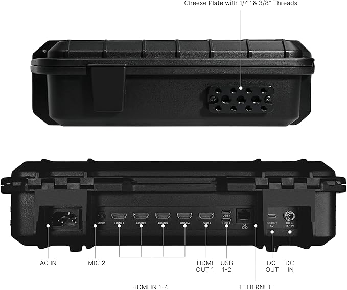 Osee GoStream Deck All in One Pro Live Streaming Multi Camera Video Mixer Switcher Recorder Player Kit 4 HDMI in USB-C I/O with 14 Inch Monitor Built-in DC-to-Type C Cable NDI(Optional) Upgradable