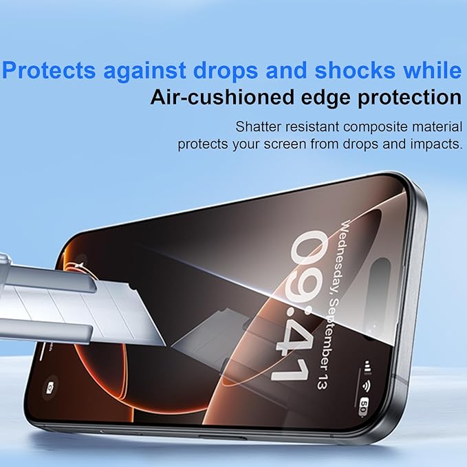 OneFish Full Edge Coverage Tempered Glass Screen Protector for IPhone 16e/ 14/13/ 13 Pro 6.1 inch 2 Pack Edge Reinforcement, Self-Aligning Installation, Case Friendly Privacy Screen Protectors