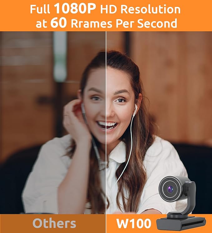 TOUCAN 1080P Webcam with Microphone,FHD Streaming Camera with 1080P/60fps,Privacy Protection Plug Play Ultra Compact Web Cam w/ 89°View for Computer/Meeting/Online Classes/Zoom/YouTube