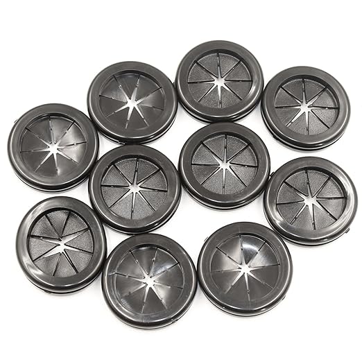 Rubber Grommets for Wiring, 1-3/8 Inch Drill Hole 1-3/16 Inch ID, Firewall Grommets Automotive Cable Cords Hoses Protection, Double-Sided Rubber Plugs for Round Holes, 10 Pcs, 30x35 mm
