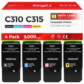 C310 C315 Toner Cartridge Set 4-Pack with chip High-Yield 006R04356 006R04357 006R04358 006R04359 Replacement for Xerox C310 C310DNI Versalink C315 C315DNI Color Printer Ink Black Cyan Magenta Yellow