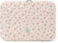 Puffy Laptop Sleeve 13-15.6 Inch Cute Quilted Laptop Protective Case Padded Floral Computer Sleeve for MacBook (A-Pink, 15 Inch)