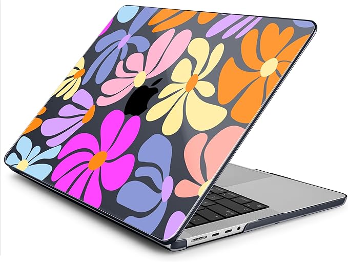 DONGKE for M4 MacBook Pro 16 Inch Case 2024 2023 2021 A3403 A3186 M3 A2991 M2 A2780 M1 A2485 Pro/Max Chip, Plastic Hard Shell Case & Keyboard Cover for Mac Pro 16 with Touch ID, Power Flowers