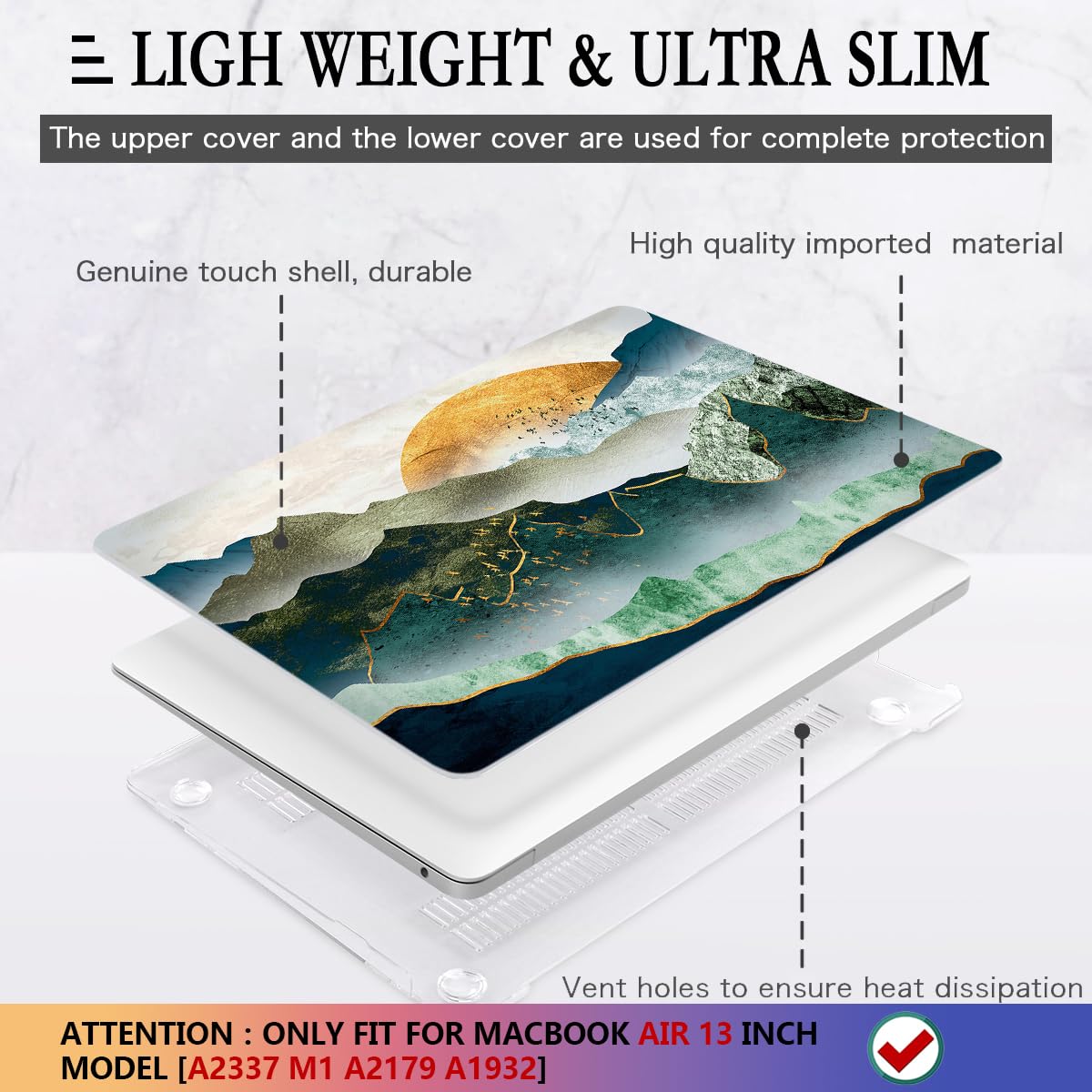 CISSOOK Compatible with MacBook Air 13 inch Case 2021 2020 2019 2018