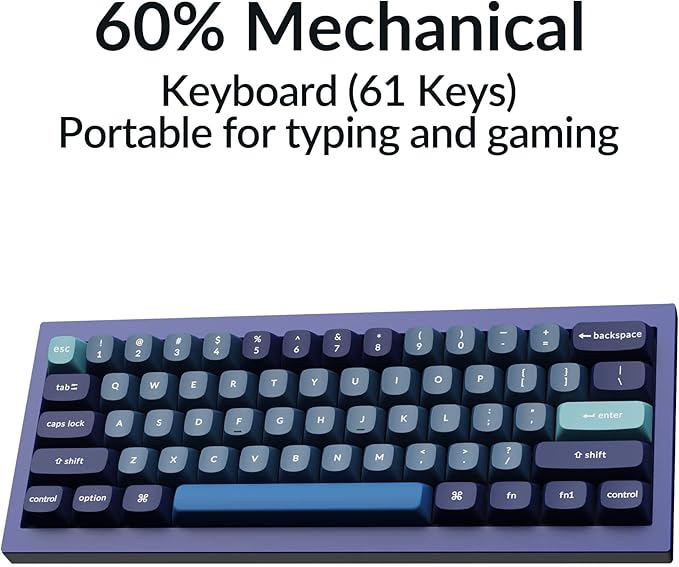Keychron Q4 Wired Custom Mechanical Keyboard, 60% Layout QMK/VIA Programmable Macro with Hot-swappable Gateron G Pro Brown Switch Double Gasket Compatible with Mac Windows Linux(Navy Blue)