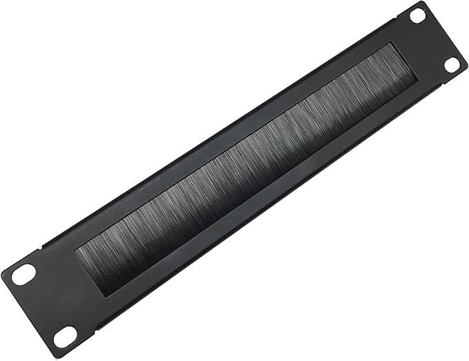 1U Mini 10 inch Brush Cable Management Panel Cable Manager with Brush Strip for Cable Entry in 10 Inch Server Rack, Network Cabinet or Desktop Rack