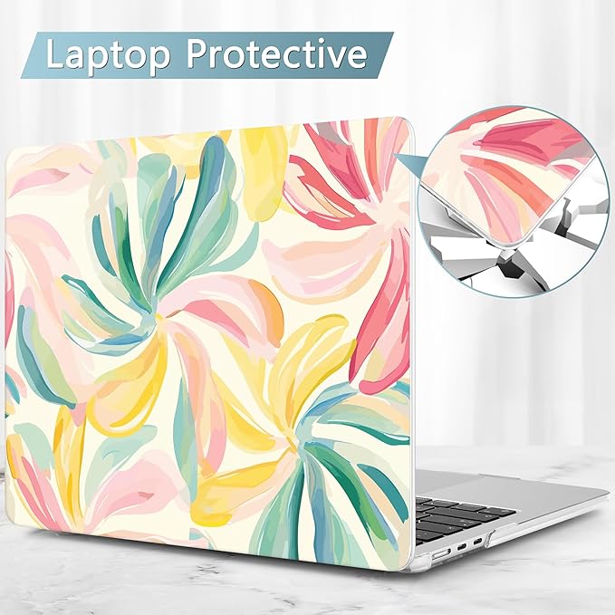 May Chen for MacBook Air 13.6 Inch Case 2025/2024/2023/2022 Release (Model A2681 A3113 A3240, M2 M3 M4 Chip) – Hard Shell Laptop Cover with Keyboard Cover & Screen Protector，Flower Blooming