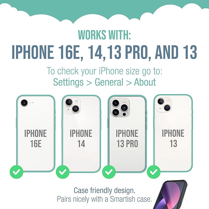 Smartish® iPhone 16e Screen Protectors - Tuff Sheet - 2-Pack Tempered Glass Easy Install Frame [Scratch Resistant] Case-Friendly For Apple iPhone 16e / 14/13 / 13 Pro - Clear 2-Pack