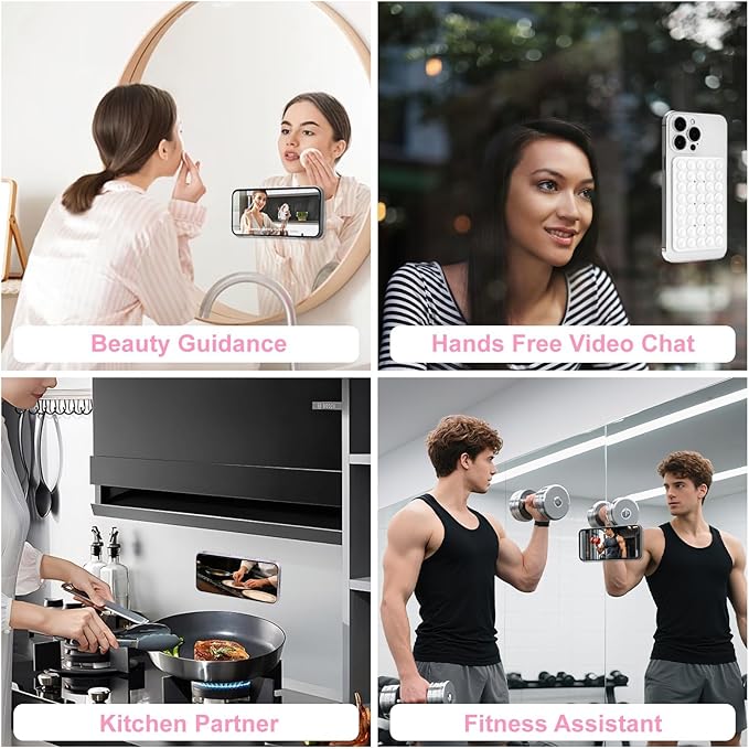 1 Pack Silicone Suction Cup Phone Case Mount Double Sided, Phone Accessories Hands-Free Strong Grip Holder for Selfies and Videos, Silicon Phone Stand Sticky for iPhone and Android Green