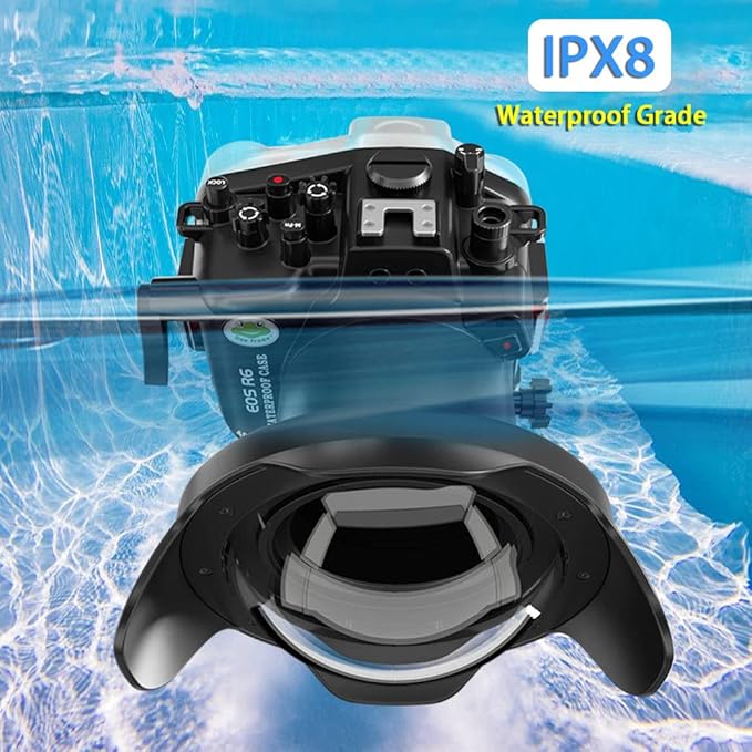 Sea frogs Underwater Camera Case Compatible with Canon EOS R6 17-40MM f/4L IPX8 60m/197ft Maximum Diving Depth Waterproof Camera Housing for Diving, Surfing, Rowing, Skiing