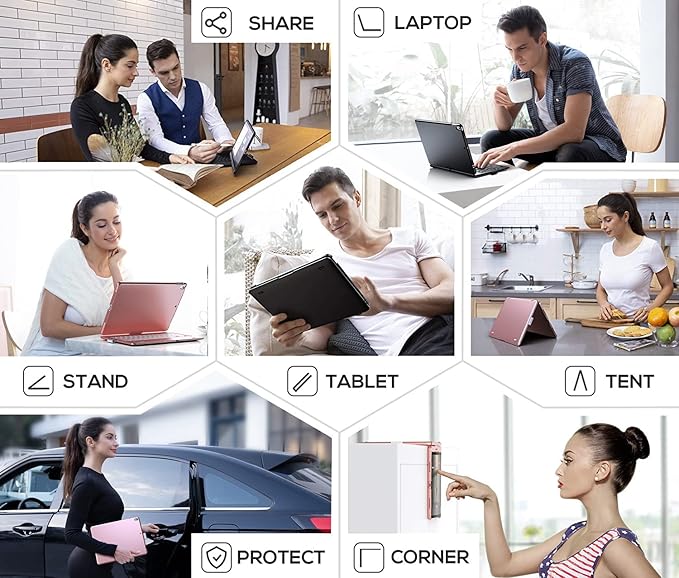 typecase Touch iPad 9th Generation Case with Keyboard (10.2", 2021), Multi-Touch Trackpad, 10 Color Backlight, 360° Rotatable, Thin & Light for iPad 8th Gen, 7th Gen, Air 3, Pro 10.5 (Midnight Green)