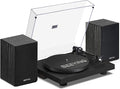 Record Player Vinyl Bluetooth Turntable with 36 Watt Stereo Bookshelf Speakers, Hi-Fi System with Magnetic Cartridge, USB Recording and Auto Stop