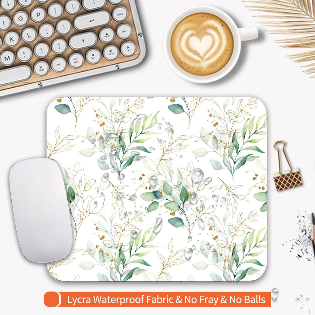 Armanza Square Mouse Pad Pretty Leaves, Personalized Premium-Textured Custom Mouse Mat Design, Washable Mousepad Cloth, Non-Slip Rubber Base Computer Mouse Pads for Wireless Mouse