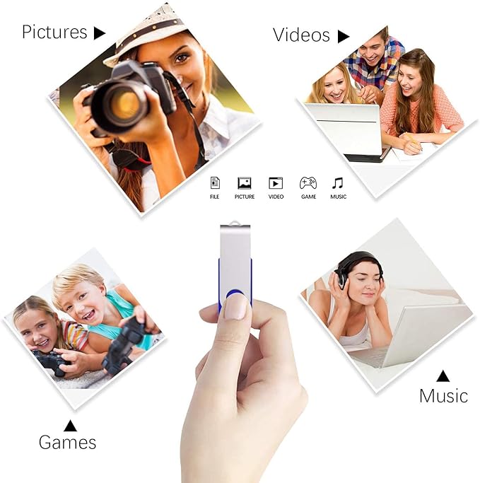 Aiibe 10 Pack 64GB USB 2.0 Flash Drive - Blue (10 Pack, 64GB)