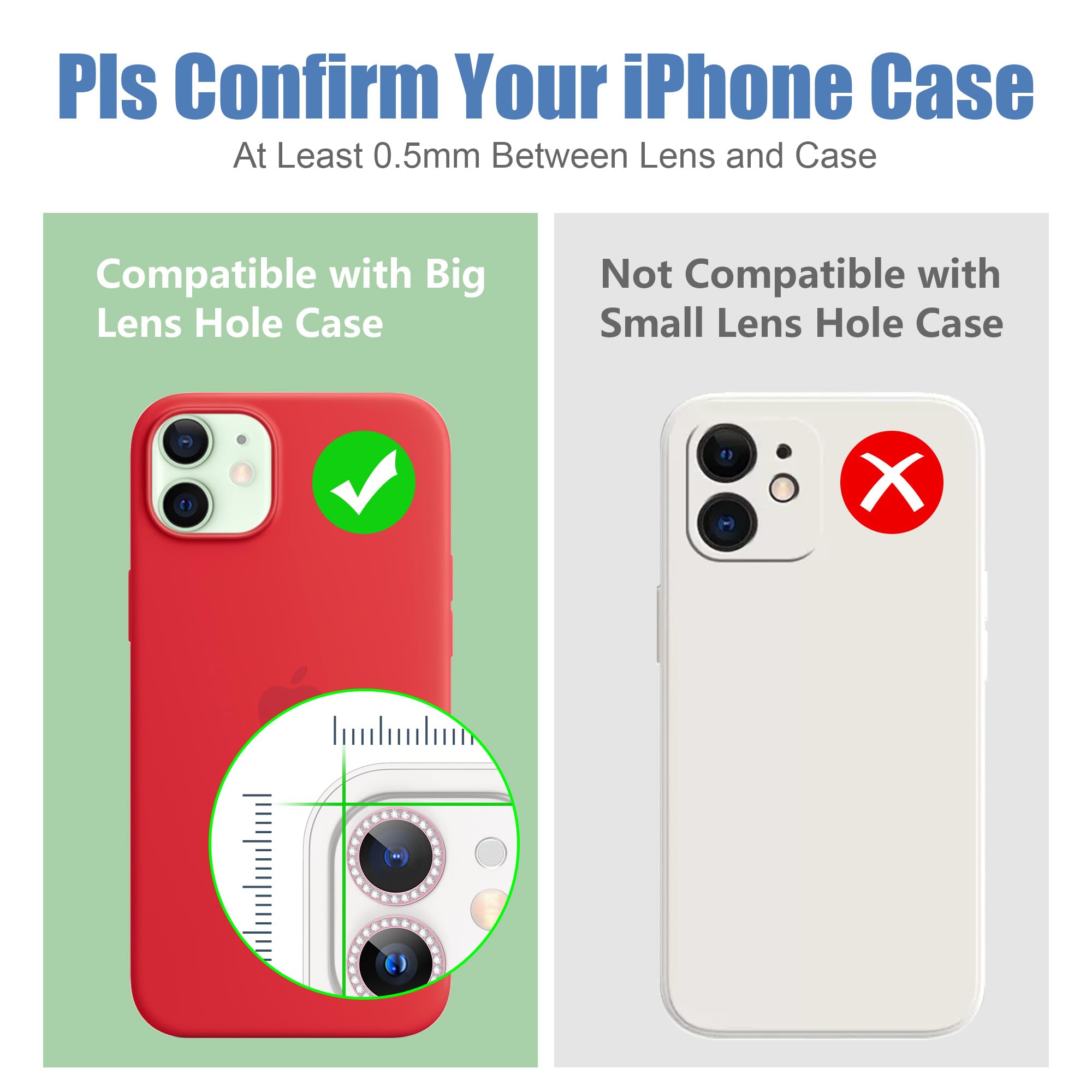 AGVEE 3+3 6 Pack for iPhone 12 & Mini & Pro Camera Lens Protector Cover