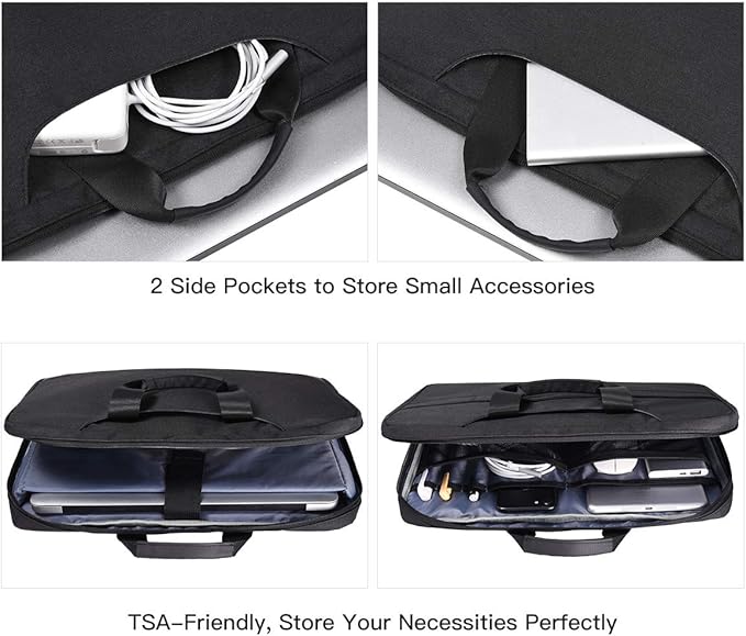 imComor 15.6 Inch Laptop Sleeve Bag, Men Women TSA Case for Macbook Pro 16 M4 M3 M2 M1, Lenovo Ideapad 15.6, HP Envy/Victus 15.6, Acer Aspire/Nitro 5 15.6, Dell 15, ASUS Chromebook 15 Case, Black