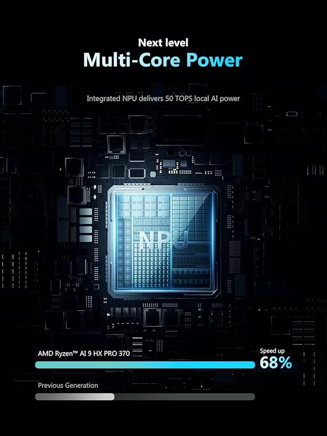 MINISFORUM N5 Pro 5-Bay Desktop AI NAS, AMD Ryzen AI 9 HX PRO 370 12-Core/24T CPU, 128GB SSD, 1x10GbE, 1x5GbE, 1xM.2+2xU.2/M.2 Slots, 2xUSB4(8K), 8K HDMI, OCuLink, Network Attached Storage (Diskless)
