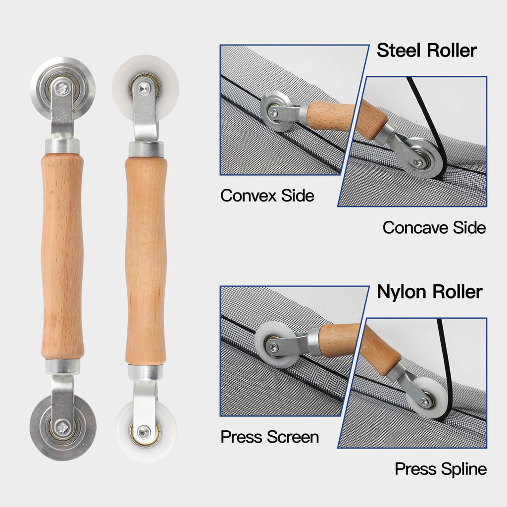 Window Screen Door Repair Kit Include Window Screens Mesh 48"x114" with All Tools in Window Screen Replacement(Screen Rollers, Splines, Hook), Yolovit