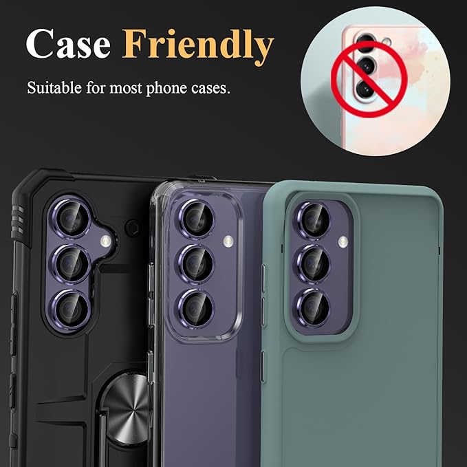 YWXTW Camera Lens Protector for Samsung Galaxy S24 Plus Accessories, 9H Tempered Glass Metal Individual Ring Camera Cover Screen Protector for S24 Plus, Case Friendly, Anti Scratch (Cobalt Violet)