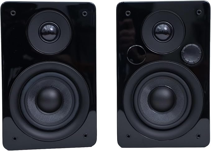 Peachtree Audio M24x Powered Bluetooth Bookshelf Speakers (Pair) – Real Bamboo | Hi-Fi Sound, 5.25” Woofer, RCA, Optical, USB Charging, Subwoofer Out | Ideal for TV, Turntables & PCs