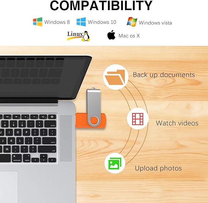 KOOTION 10 X 16 GB USB Flash Drive 16 gb Flash Drive Thumb Drive Memory Stick Pen Drive Keychain Design Orange