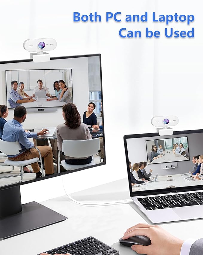 Webcam 1080P HD Webcam for PC,Web cam with Microphone,Stand for PC/MAC/Laptop/Desktop,Wide Angle Web Cameras for YouTube,Skype,Zoom,Xbox One,Video Calling