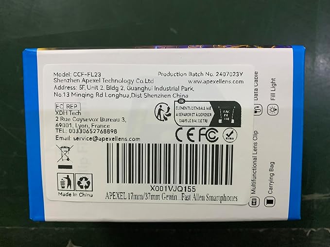 APEXEL 17mm+37mm Thread Adapter with LED Fill Light, One-Piece Phone Adapter for Android/iPhone, Attachments for Macro/Wide Angle/Fisheye/Flow/Radial/Star Filter/Kaleidoscope Lens