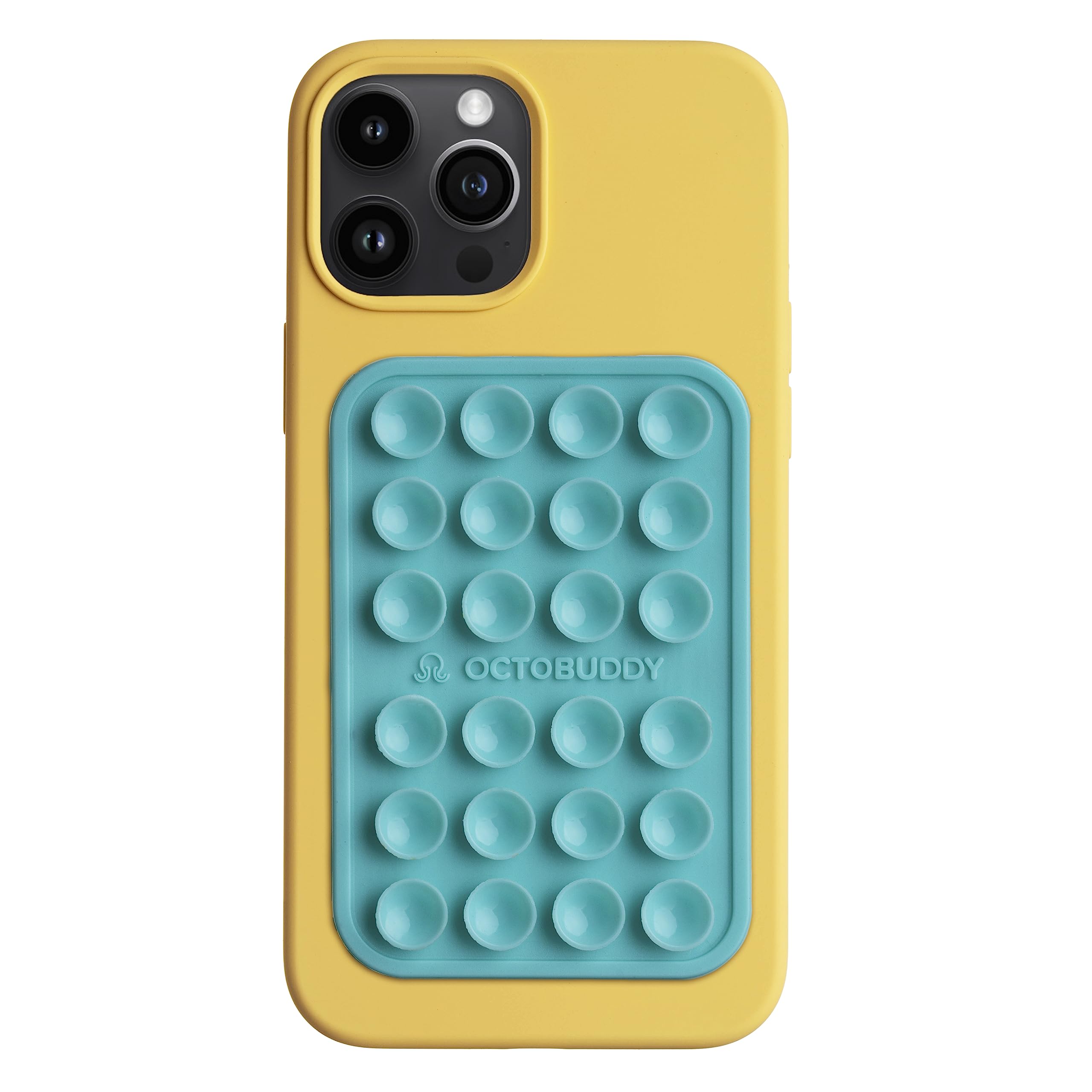 OCTOBUDDY Classic MAX - Silicone Suction Phone Case Adhesive Mount - Hands-Free, Strong Grip Holder for Selfies & Videos - Durable, Easy to Use - 2.6″ x 3.9″, Pastel Turquoise