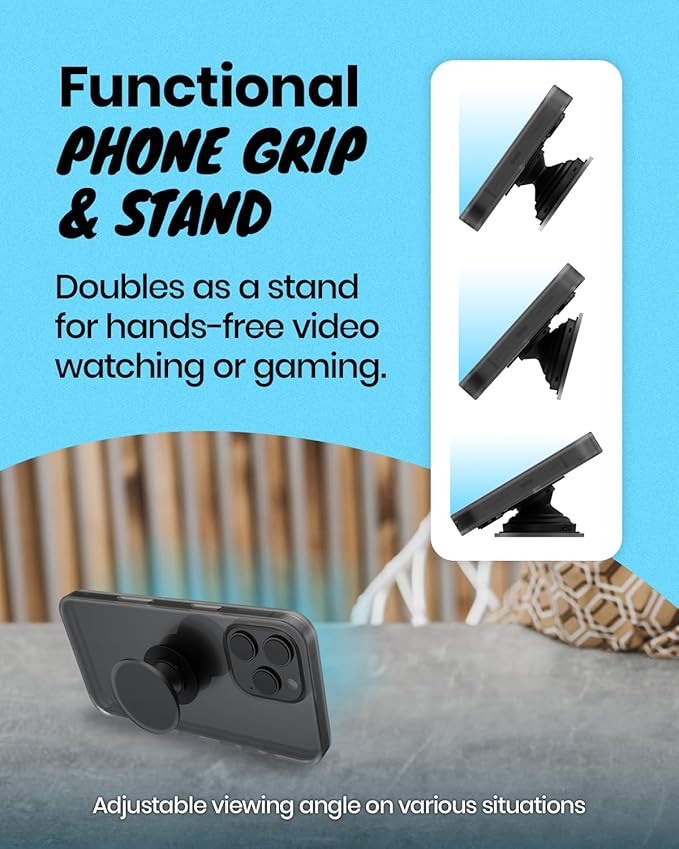 OnTheGrip Cute Natural Seashell Design Round Shape Collapsible Mobile Phone Grip Stand Holder for Smartphone Tablet Cell Phone Accessory (Peach)