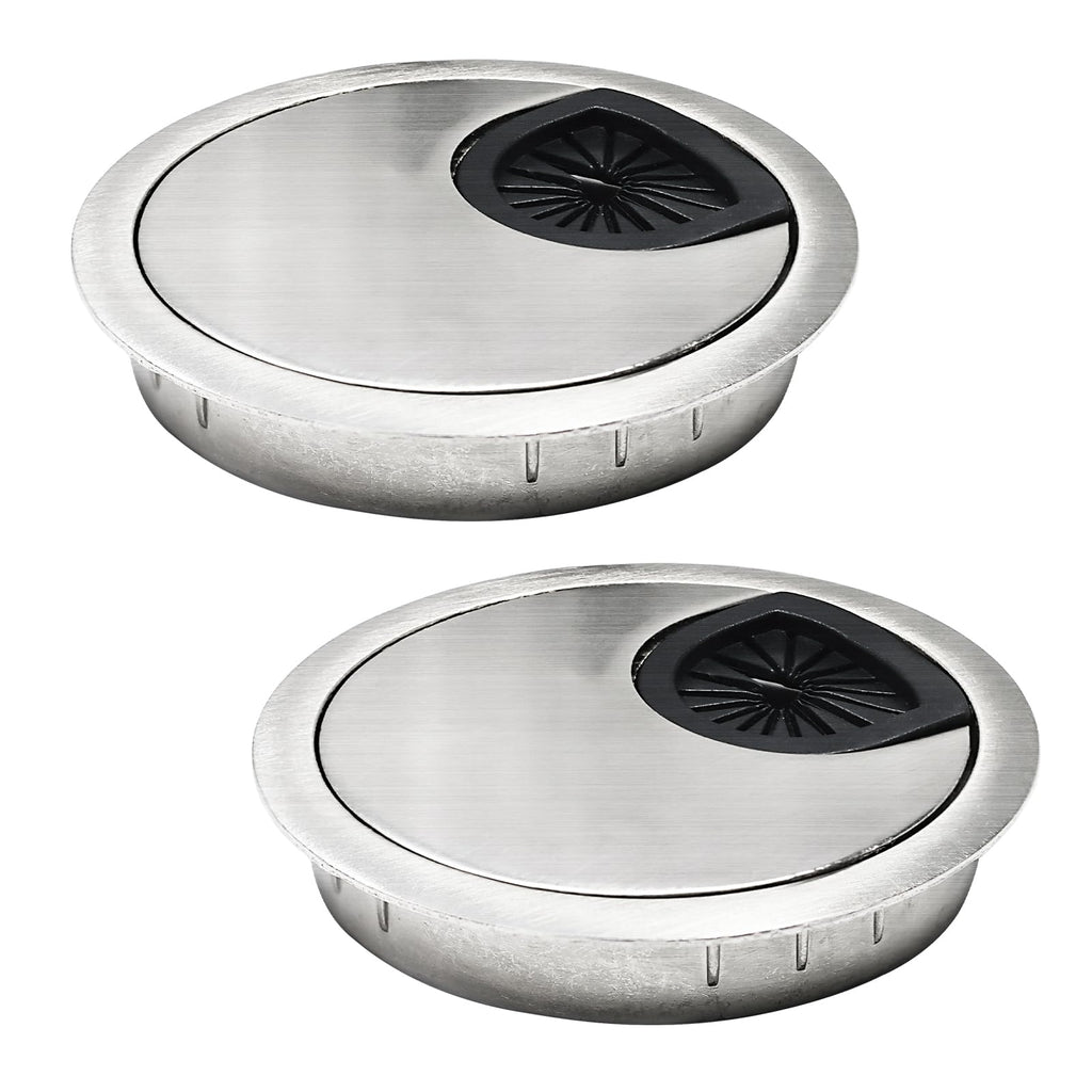 EASYEAH 2 Pcs Desk Grommet 2-3/8" / 60 mm, Zinc Alloy Desk Cord Hole Cover