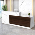 Reception Desk with Counter Modern Checkout Counter with Lockable Drawer Keyboard Tray Receptionist Desk for Office Salon Reception Table L Right 63inch/160cm