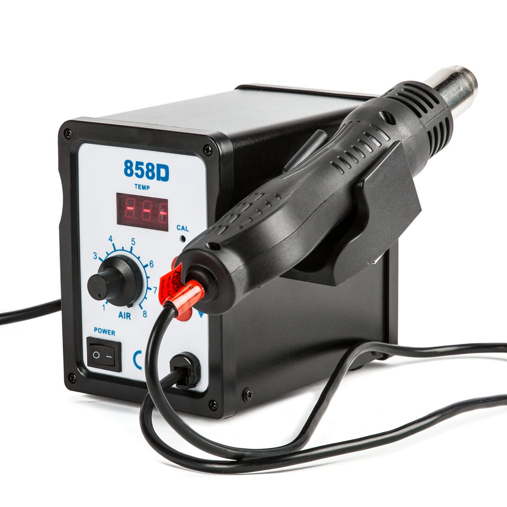 CREWORKS 858D Rework Station, 110V SMD Soldering Rework Station with Hot Air Heat Gun Set, LED Digital Temperature Display Screen Electric Desoldering Welding Iron Kit for Electronics Repairing
