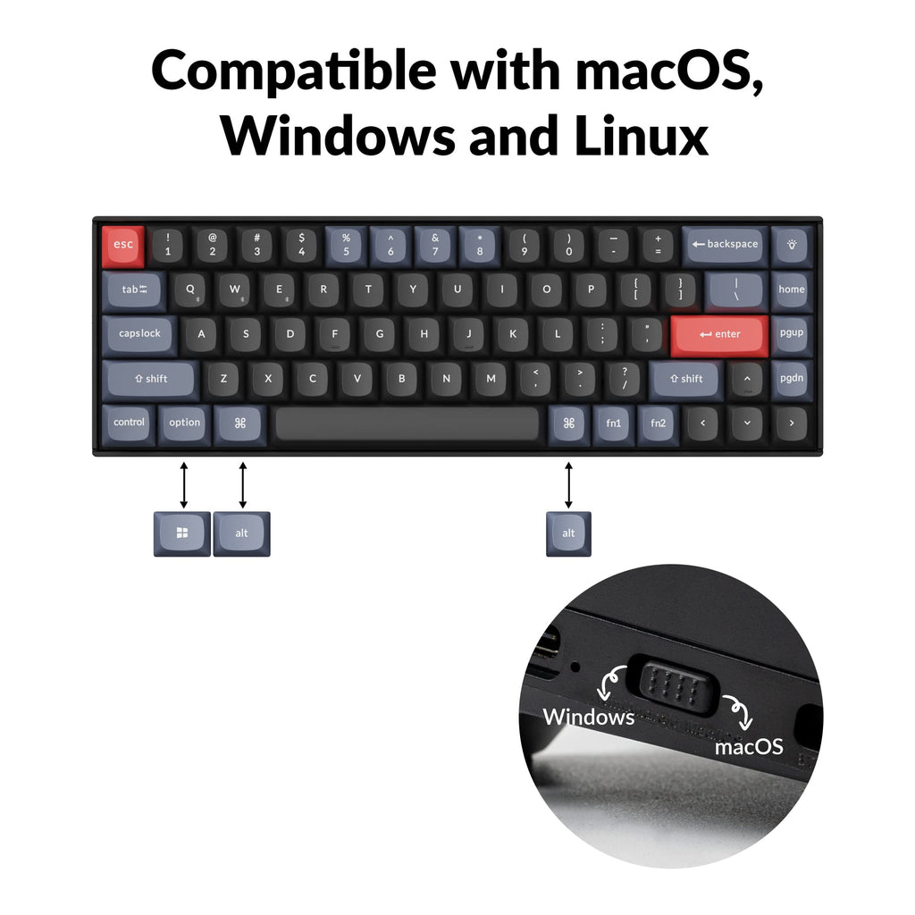 Keychron K6 Pro Wireless Custom Mechanical Keyboard, QMK/Launcher Programmable Macro, Hot-Swappable, 65% Layout White Backlit Office Keyboard for Mac Windows Linux