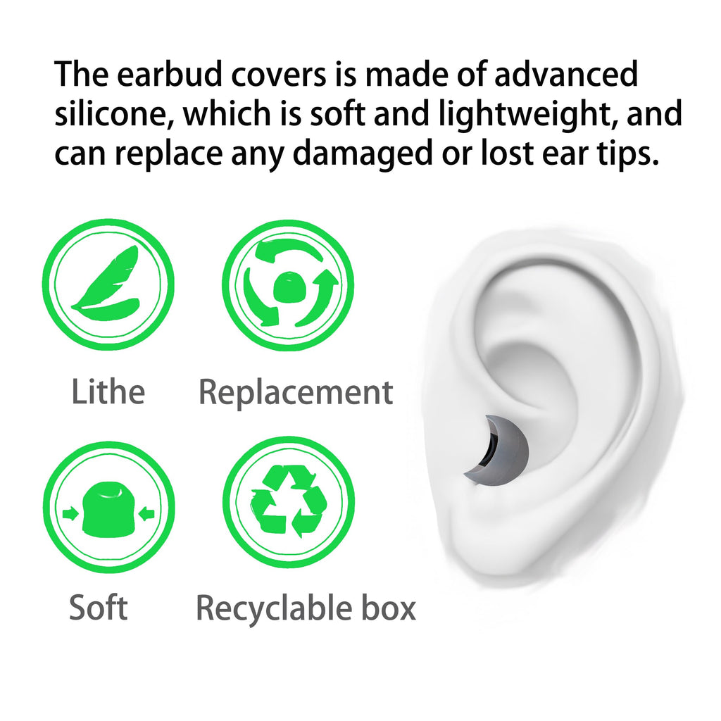 MQIMY Silicone Earbud Tips Replacement Ear Tips Earbud Covers Fit Most in-Ear Earbuds(Inner Hole 3.8mm -5.1mm) Headphone Earbud Rubber Tips9 Pairs S M L