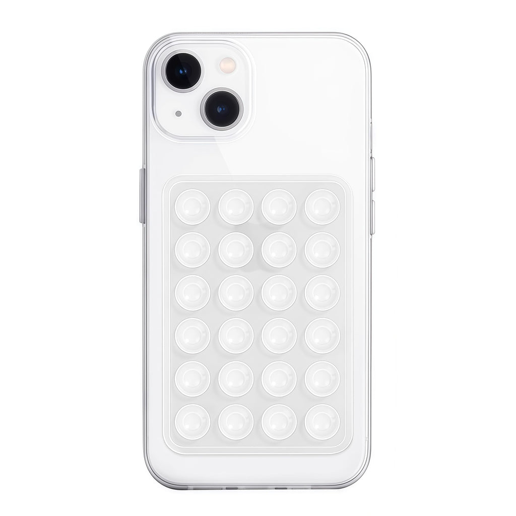 Anteel Silicone Suction Phone Case Mount, Non Slip Sticky Phone Grip for Cellphone, Silicon Adhesive Suction Cup Phone Mount, Strong Grip Holder for Selfies and Videos (Translucent)