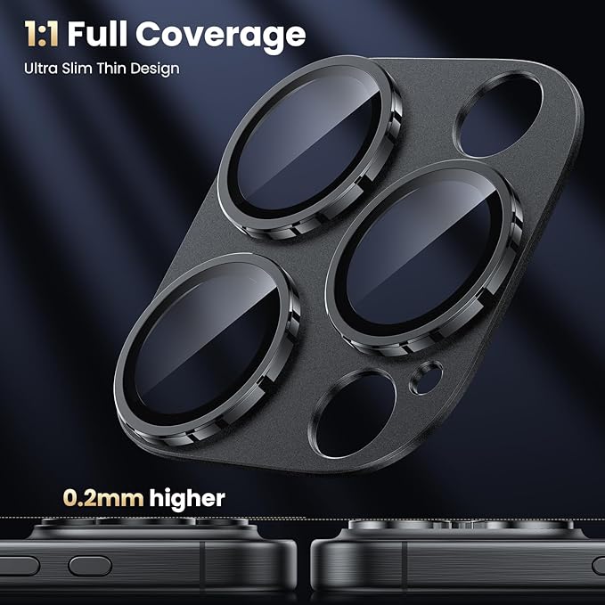 WSKEN for iPhone 16 Pro/iPhone 16 Pro Max Camera Lens Protector - Matte