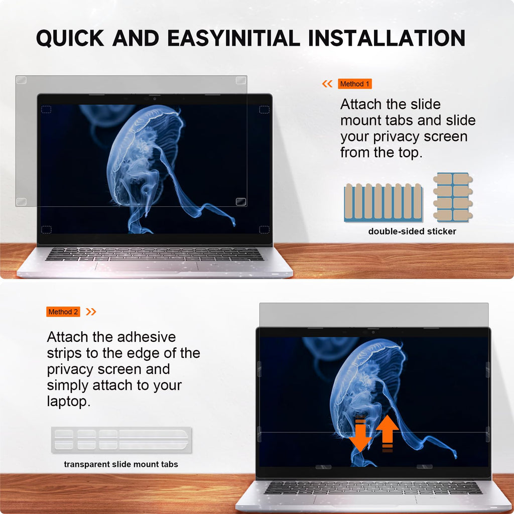 Mamol Laptop Privacy Screen 16 Inch, Compatible with Lenovo, HP, Dell, Acer, Asus, Thinkpad, Envy, Xps - 16:9 Aspect, Anti Blue Light Glare, Removable Privacy Shield, Anti-Scratch Screen Protector
