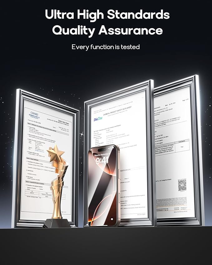 3 Pack for iPhone 15 Plus Tempered Glass Screen Protector, Dust Free CABIN, Auto Positioning, Bubble Free, High Definition, Easy Installation,9H+ Hardness