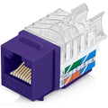 Everest 45° Angled RJ45 Cat6 Keystone Jacks 50-Pack in Purple - Slim Profile Female RJ45 Connectors - Cat 6 Keystone Jack - Compatible with 45° Angled Speed Termination Tool - 45Term (B0BL3GS7ZY)