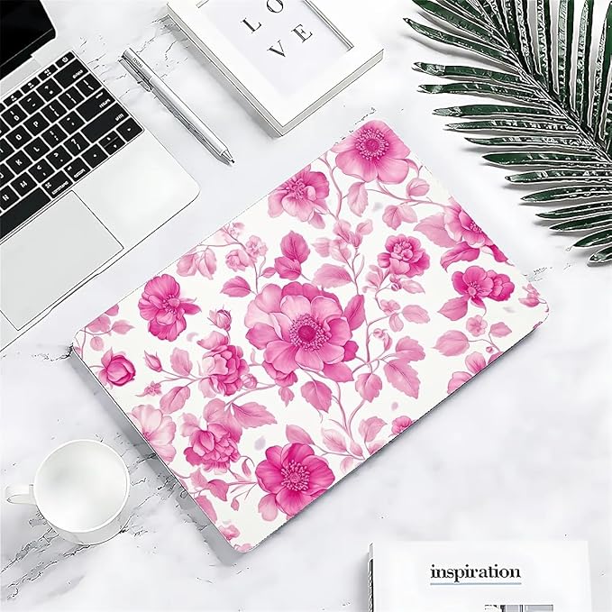 Compatible with MacBook Air 13.3 13.6 Inch Case 2022 2021 2020 2019 Plastic Hard Shell Case Cover,13.3 Pro(A1706/A1708/A1989/A2159/A2289/A2338), Pink Vintage Floral