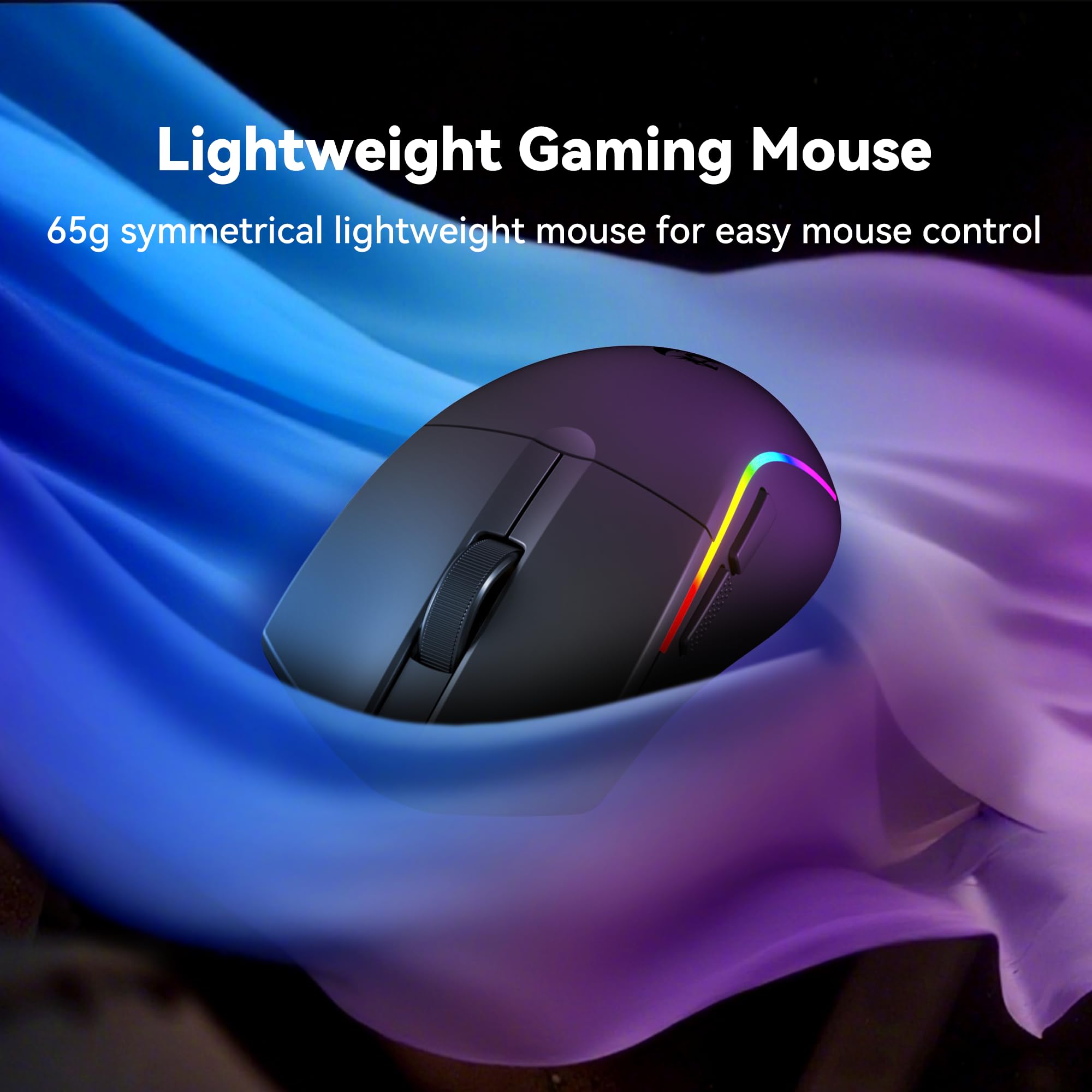 Redragon S107KS Wireless Gaming Keyboard and Mouse, RGB Backlit, 3 Mode (Wired/2.4G/BT), Up to 10,000 DPI Gaming Mouse with Software, Ultra Lightweight 65g, 25 Key Anti-Ghosting Keyboard for PC
