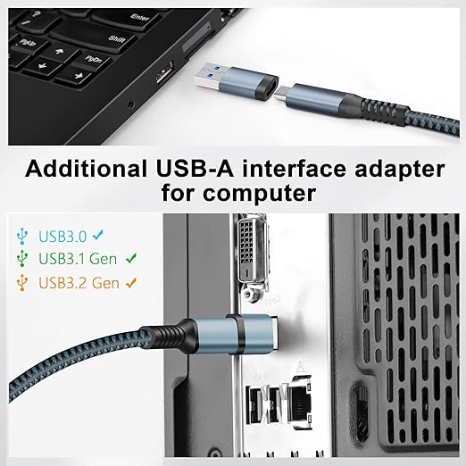 Kuject Link Cable 16FT Compatible for Quest 3S/3, Quest 2/Pro, Pico 4, Nylon Braided Accessories for Rift S/Steam VR Games, USB 3.0 Type C to C High Speed Data Transfer Charging Cord for Gaming PC