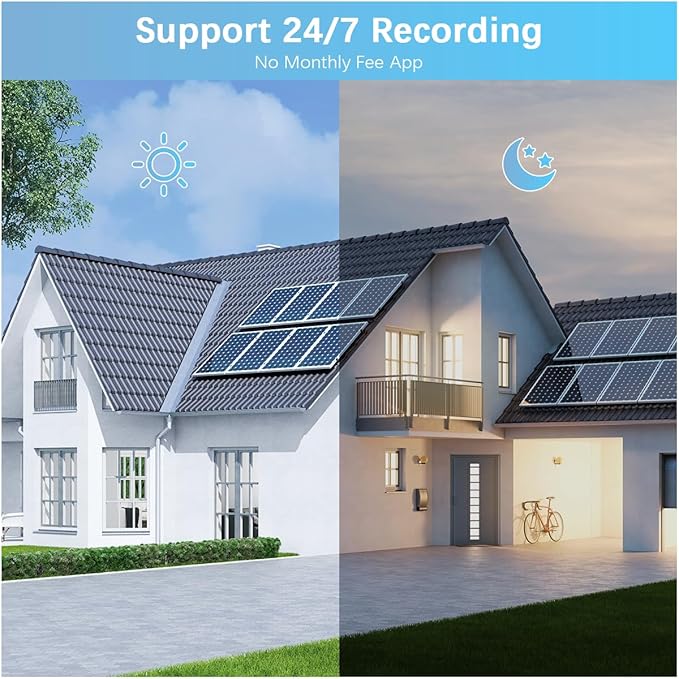 【2-Way Audio & Super Night Vision】 Outdoor Wireless Security Camera System, Wireless DVR System, WiFi Video Surveillance, Home Security Cameras