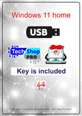 Tech-Shop-pro Compatible with install Key Included USB For Windows 11 Home OEM Version 64 bit. Recover, Restore, Repair Boot USB, and Install to Factory Default Fast and easy Free Technical Support.