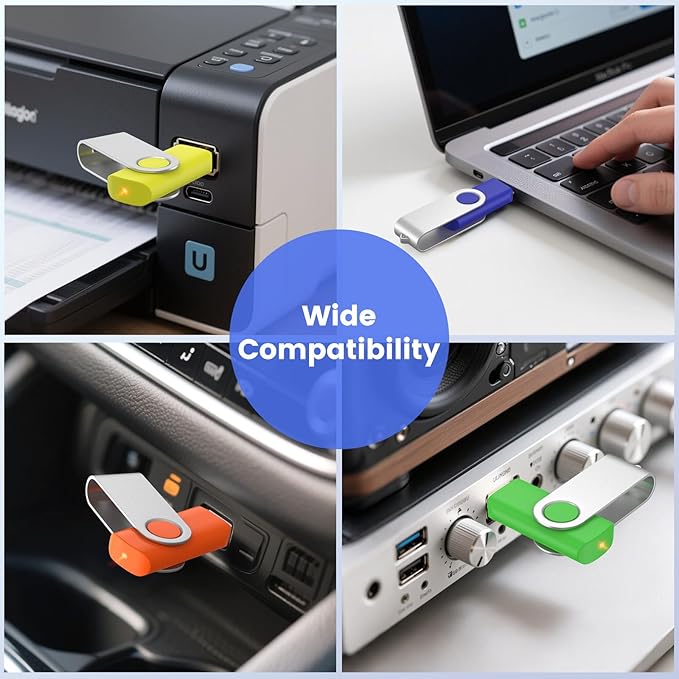 ABLAZE 4GB Flash Drives 500 Pack, USB 2.0 Thumb Drives Bulk Swivel Memory Stick Bulk USB 500 Pack Pendrives 4GB (Mixcolors)