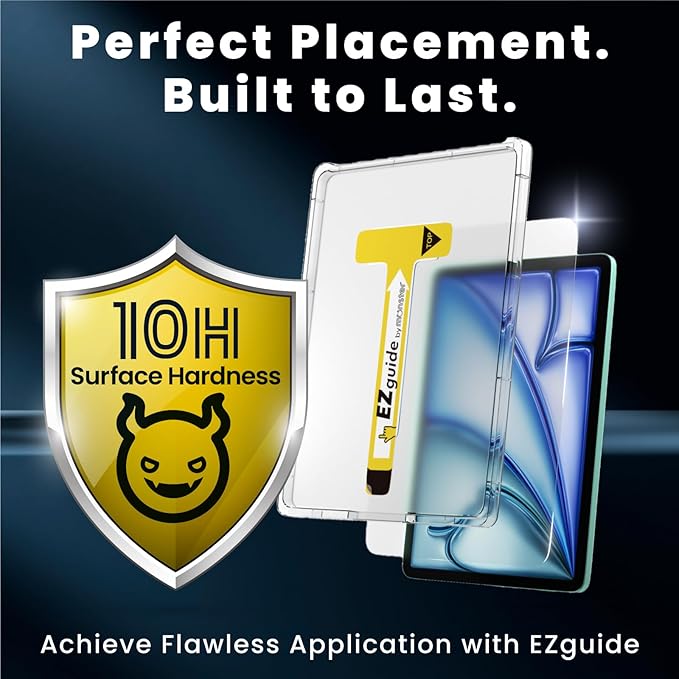 BELLEMOND Tempered Glass Screen Protector designed for iPad Air 11” (M3, 2025 / M2, 2024) - Ultra Clear「EZ Guide」Alignment Kit for Flawless Installation, 10H Hardness - Designed in Japan